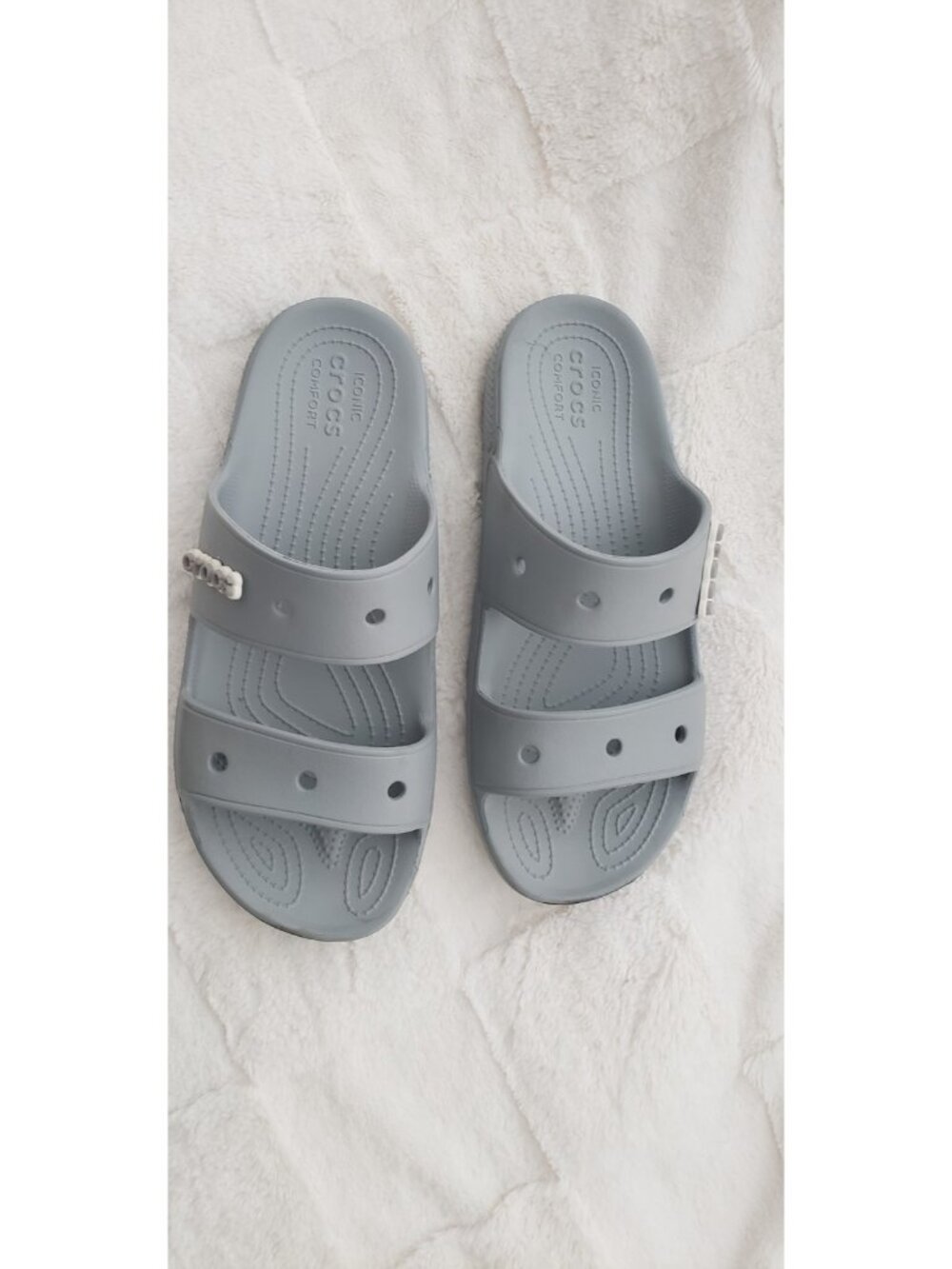 CROCS UNISEX CLASSIC SANDALS LIGHT GRAY SZ 9 M/11 W - Picture 4 of 5